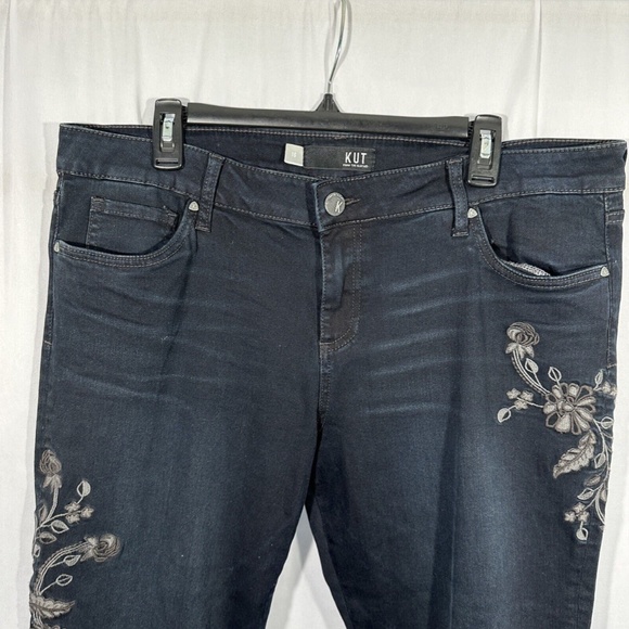 NEW Kut from‎ the Kloth [ 16 ] Connie Embroidered Ankle Skinny Jeans Blue - Picture 8 of 16
